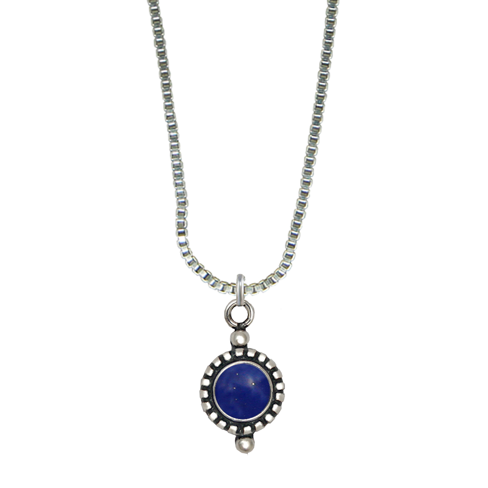 Sterling Silver Little Lapis Lazuli Pendant Necklace